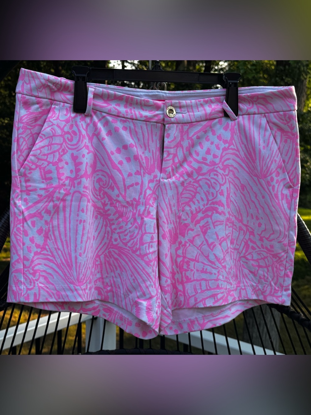 Lilly Pulitzer Jayne Knit Shorts Pelican Pink Sea Cups  size 16